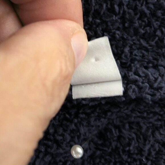 Uniqlo Womens Cardigan Sweater Size XL Navy Blue Boucle Knit Button Front Lounge - Picture 8 of 13